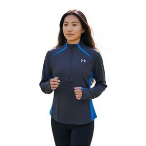 C-201)Under Armour HeatGear Fitted 1/4 Zip Pullover Shirt Womens Medium charcoal